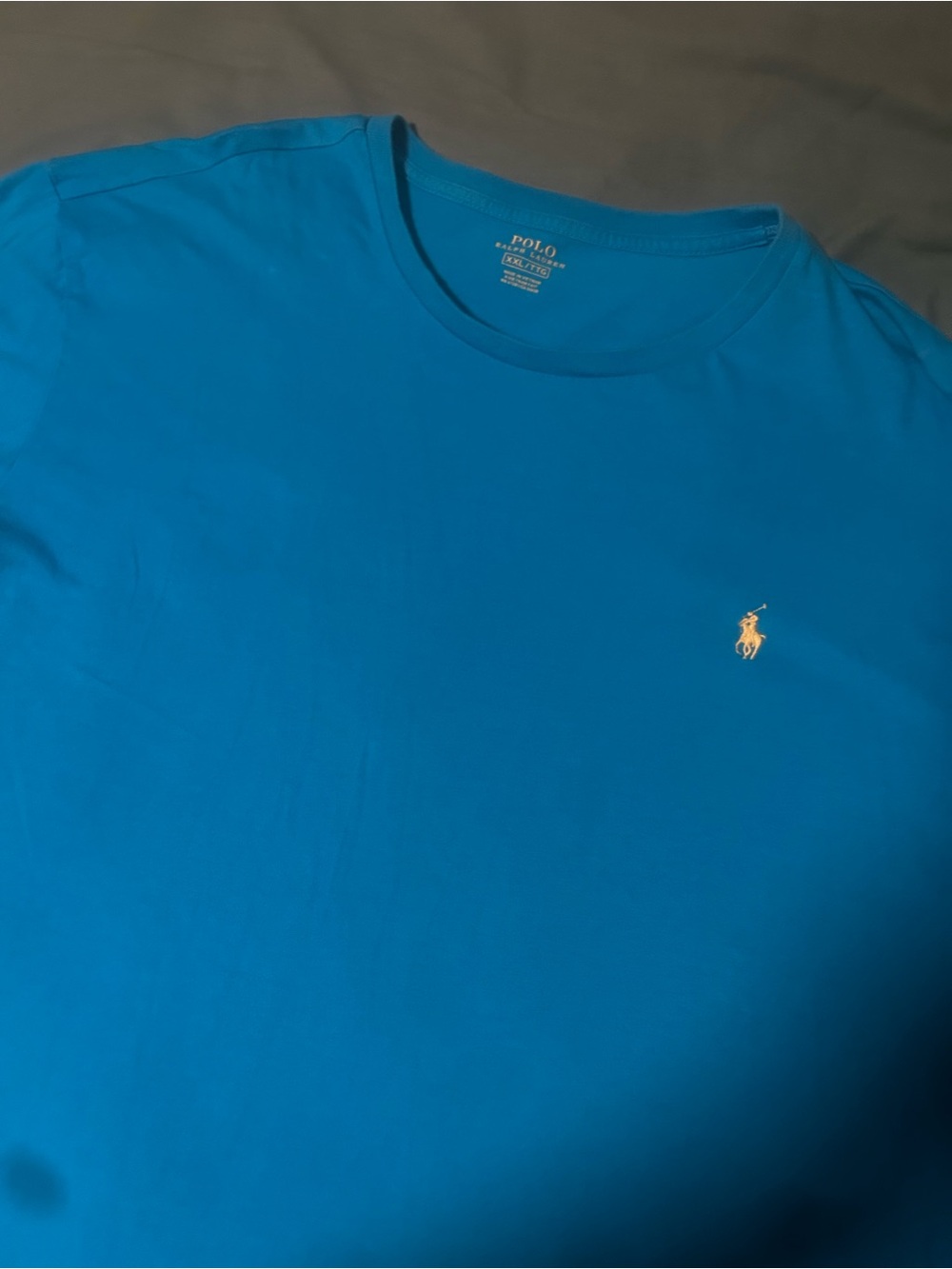 Polo by Ralph Lauren Men’s Crew Neck Tee in Turquoise with Yellow Pony